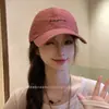 Gorra de Béisbol Bordada con Letras para Mujer, Estilo Coreano, Versátil, Circunferencia de Cabeza Grande, Parte Superior Suave, Ala Ancha, Sombrero para Adelgazar la Cara