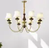 Lámpara de araña estilo vintage para la sala de estar, luz principal con una sensación de lujo ligero y alta gama, retro y elegante estilo Bauhaus, lámpara de hierro de 6 luces para el comedor