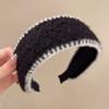 Estilo Audacioso Elegante Extrovertido Versátil Lã Aro de Cabelo de Aba Larga Feminino High-end Estiloso Moda Tiara Outono e Inverno Acessório de Cabeça