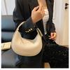 Fábrica fuente de comercio exterior transfronterizo 2025 nuevo bolso de mano con textura de moda minimalista bolso media luna bandolera