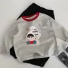 Camiseta de Manga Longa Infantil Maibao 2026 Chegada de Outono Meninos Estampada Listrada Pulôver Camisa Base Roupas de Outono para Meninos Classe A