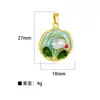 Pingente para Mulheres Estilo Pintura a Óleo Jardim de Monet Pingente Redondo de Flor para Mulheres Moda Elegante Simples Corrente para Clavícula Pingente Atacado