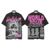 Moda Americana Transfronteriza Hellstar Serie Hellstar Camisetas Casuales de Algodón Impresas para Hombres y Mujeres Verano Sueltas de Manga Corta
