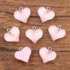 Colgante de resina con forma de corazón, 6 colores, 19 x 19 mm, para hacer tú mismo, para equipaje, collar y accesorios.
