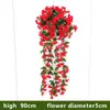Enredaderas Decorativas de Flores Artificiales, Orquídeas Colgantes Simuladas para Pared, Flores para Cestas Colgantes, Flores de Seda, Enredaderas de Flores, Varios Tamaños, Venta al por Mayor de Fabricantes