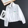Jaqueta Esportiva Estética de Designer Corte Tridimensional Modelagem Solta Proteção Solar Skin Coat Vazado 11389