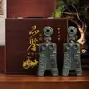 Botellas de Vino Cerámica para el Hogar Jingdezhen 0.5kg Selladas Botellas Vacías de Licor Imitación Bronce Antiguo Botellas de Vino Creativas Caja de Regalo