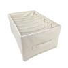 Caja de almacenamiento de ropa de algodón y lino, compartimento de tela para ropa, almacenamiento de jeans, armario, caja de almacenamiento de pantalones multicuadrícula