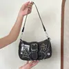 2025 Nuevo Estilo Chica Popular Estrella Bolsa de Denim para Debajo del Brazo Retro Nicho Cadena Simple Cruzada Moda Tendencia Bolso de Hombro