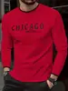 Camiseta de Manga Larga de Moda para Hombre con Estampado de Letras, Nueva para Verano, Camiseta Casual de Cuello Redondo