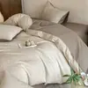 Juego de 4 piezas jacquard de algodón 100% tejido grueso de los años 60, funda de edredón de algodón puro, sábana plana, sábana ajustable, ropa de cama de alta gama para dormitorio principal