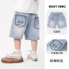 Shorts de Mezclilla para Niños Estilo Europeo Derecho Verano 2026 Ropa Nueva para Niños Pantalones Cortos de Longitud Media para Niños Pequeños Pantalones de Cinco Puntos Verano