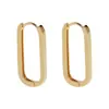 Pendientes con hebilla de oreja chapados en plata de ley S925, joyería de plata para mujer, estilo coreano, distintivos, ovalados, geométricos, elegantes, chapados para mujer.
