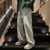 Jeans Vintage Primavera y Otoño Rectos Sueltos Cómodos de Marca de Moda Pierna Ancha Calle Alta Americana Versátiles Casual Pantalones Largos Hombre