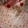 Brillantes Pegatinas para Uñas Artísticas de Fuegos Artificiales Danza del León de Año Nuevo Rojo Festivo Dorado Foil Copo de Nieve Uña Decoración DIY