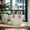 Bolsa de Palha Tecida de Verão para Mulheres, Bolsa de Palha Grande Capacidade, Bolsa de Mão Casual da Moda