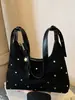 Bolsa de Ombro Casual Nova Inverno 2025 Moda Feminina Bolsa de Ombro/Axila com Pedras Strass Bolsa para o Dia a Dia