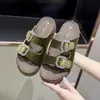 Sandálias Birkenstock Redondas de Verão Estilo Fada 2026 Novas com Sola Grossa para Uso Externo com Duas Tiras Chinelos da Moda