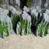 Plástico reforçado com fibra de vidro para pátio, pedra musgo simulada, decoração interna macia, decoração, ornamentos de pedra de rochas tridimensionais, paisagem em miniatura