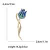 Nuevo broche de tulipán con esmalte de estilo coreano con gotas de aceite, alfiler de planta con diamantes de imitación, accesorio de traje de gran sentido