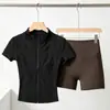 Top de Yoga Feminino Camiseta Esportiva para Verão, Secagem Rápida Respirável Manga Curta Roupa Fitness para Tênis, Corrida e Ciclismo