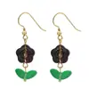 Novos Brincos de Gancho de Flor Rosa de Vidro Estilo Coreano Exquisitos, Flores Tridimensionais Translúcidas Estilo Floresta, Brincos Frescos para Estudantes para Mulheres