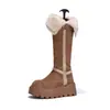 Botas de nieve engrosadas, botas largas casuales de invierno 2026, con hebilla de cinturón, cómodas y cálidas, con forro de felpa, suela gruesa y diseño de caña alta.