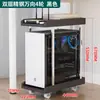 Suporte Móvel para Gabinete de Computador com Freios, Rack de Resfriamento de Camada Dupla para Uso em Escritório e Casa com Base de Rodízio Universal