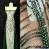 Tela de encaje para vestido de boda bordado plisado de cuentas de burbuja completas retro francés regalo ropa bordado de malla venta al por mayor