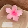 Presilha de Cabelo Shark de Alta Qualidade com Cor Gradiente Doce e Flor Plumeria Presilha de Cabelo Presilha de Temperamento para Mulheres