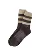 Calcetines de rayas populares de celebridad de Internet para mujer de media pantorrilla, calcetines de canalé combinables para otoño e invierno, estudiantes americanos, medias de aspecto atractivo, moda ins