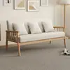 Sala de estar de apartamento pequeño estilo nórdico para uso doméstico estilo japonés madera maciza madera natural sofá pequeño de dos/tres plazas color crema