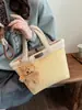 Moda Otoño Nuevo 2025 Coreano Nicho Bolso de Hombro de Gamuza Bolsa Cesta de Verduras Bolso Cubo de Terciopelo Peludo