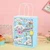 Bolsa de Regalo para el Día del Niño Bolsa de Papel Kraft de Dibujos Animados Bolsa para Llevar Bolsa de Embalaje para Regalo de Fiesta Bolso de Mano