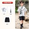 Roupa de Verão Hanfu de Estilo Chinês Novo para Meninos, Conjunto de Manga Curta Bambu Verde Estilo Nacional, Traje Tang Antigo, Fantasia para Apresentação do Dia das Crianças