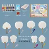 Traje de leque laqueado laque especial para leque redondo saco de material DIY pintura de grafite para jardim de infância brinquedos educativos feitos à mão para crianças