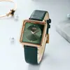Reloj Cuadrado GEDI para Mujer Reloj Trendy para Estudiante Moda Correa de Cuero Impermeable Reloj Casual para Mujer Esfera Grande Reloj de Pulsera de Cuarzo