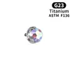 Brincos de Titânio F136 com Zircônia em Bola de Três Garras, Piercings de Língua, Piercings de Lábio, Piercings de Hélice da Orelha, Joias de Piercing de Titânio G23 Versátil
