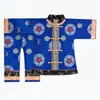 Nuevo conjunto de cinco piezas de ropa de papel acolchada de algodón, ropa de invierno sacrificial, sudarios estilo Tang para hombres y mujeres, zapatos, sombreros y juego completo de suministros para el cuidado de tumbas y la quema de papel