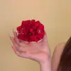 Nuevo Pasador de Flor de Camelia Roja Estilo Chino para Mujer, Pinza Lateral para el Cabello, Accesorio para el Cabello Estilo Tradicional Qipao, Flor de Pelo con Pinza de Pato para Viaje