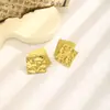 Pendientes Retro de Rayas Verticales Estilo Europeo y Americano Estilo Lujo Ligero Acero Inoxidable Corazón Hueco Pendientes de Mariposa Pendientes de Nicho para Mujer