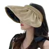 Chapéu de Sol com Proteção Solar, Chapéu de Concha, Chapéu de Pescador Anti-UV para Praia, Chapéu de Sol Esportivo com Cobertura Facial e Top Aberto, Estilo Faixa de Cabeça