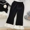 Conjunto de Dos Piezas para Niñas Verano 2026 Estilo Francés Chic Chaleco sin Mangas con Broche de Encaje + Leggings para Niños Pequeños