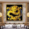 Pintura Diamante de Peça Única do Fabricante Estilo Chinês Moderno Dragão Dourado Pintura Decorativa para Sala de Estar Quadrado Mágico Diamante Redondo Atacado Peça Única Dropshipping Diamante Completo