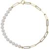 Pulsera de perla de agua dulce fuerte y ligera de 4 mm en oro de 14 quilates, no se decolora, estilo ins, pulsera dulce, diseño simple, regalo para mujeres