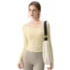 Ropa de Yoga para Mujer 2026 Estilo Nuevo con Almohadillas en el Pecho, Top de Tirantes Falso Dos Piezas de Manga Larga, Traje de Fitness Deportivo para Correr y Ciclismo para Mujer