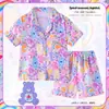 Pijama Infantil Sudeste Asiático Niñas Verano Delgado Seda de Hielo 2024 Nuevo Princesa Verano Celebridad de Internet Niñas Conjunto de Dos Piezas