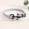 Pulsera de Cuerda Ajustable Tejida a Mano Estilo Milán con Ancla Nueva de Acero Inoxidable Transfronteriza Europea y Americana Pulsera de Cuerda para Mano Ajustable Pulsera de Joyería para Hombres y Mujeres