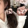 Scrunchie Refrescante de Verão com Laço de Renda, Estilo Pastoral Feminino, Prendedor de Cabelo Grande de Coque de Alta Qualidade