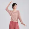 Otoño 2026 Nueva Ropa de Baile para Mujer Tencel Manga Larga Holgada Adelgazante Danza Moderna Ropa de Práctica Rima Corporal